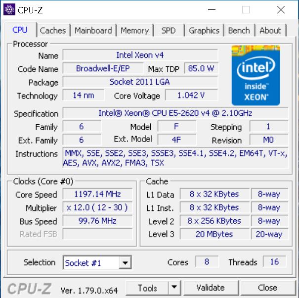 Lenovo ThinkStation P910 CPUz