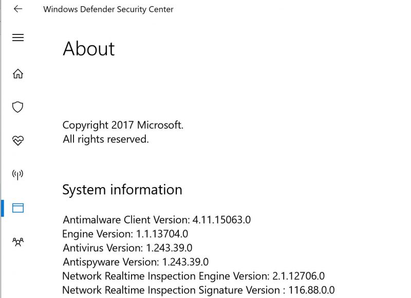 Windows Defender Malware Protection Engine