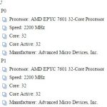 AMD EPYC 7601 2P System CPU List