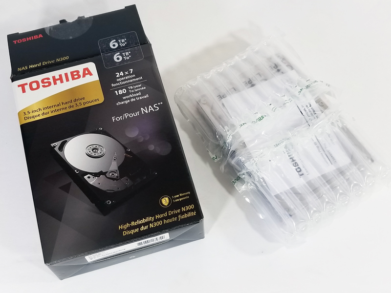 Toshiba N300 6TB NAS Packing
