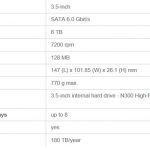 Toshiba N300 6TB NAS Specifications