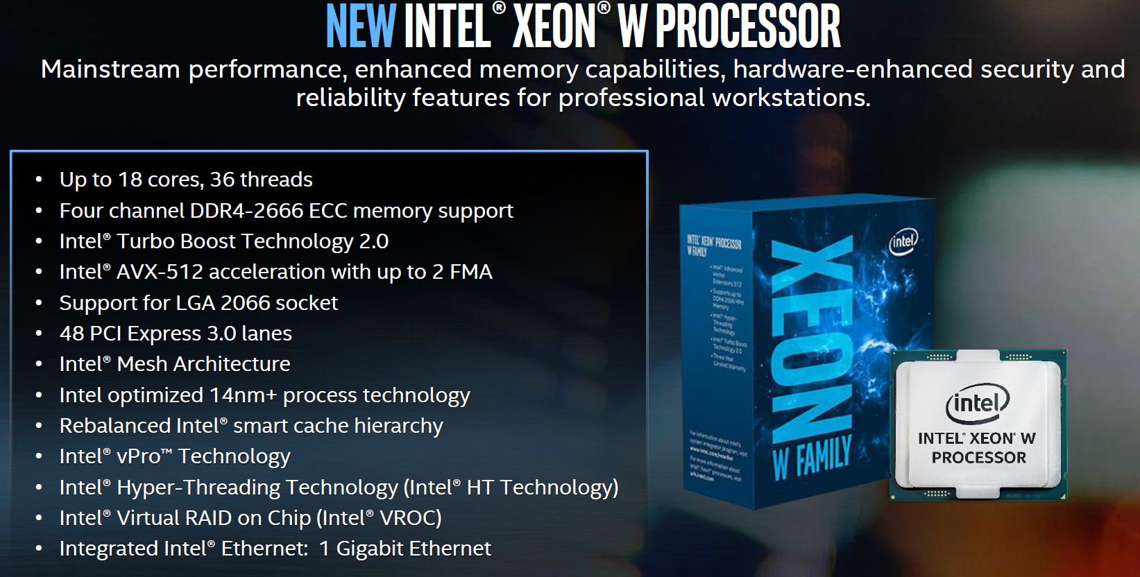 Intel Xeon W 面向工作站处理器发布 - 新闻发布