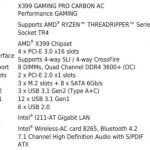 MSI X399 Gaming Pro Carbon AC Motherboard Specifications