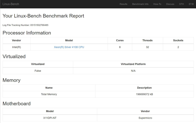 Supermicro X11DPi NT Linux Bench Results