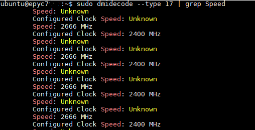 AMD EPYC 7251 2P Memory Speed