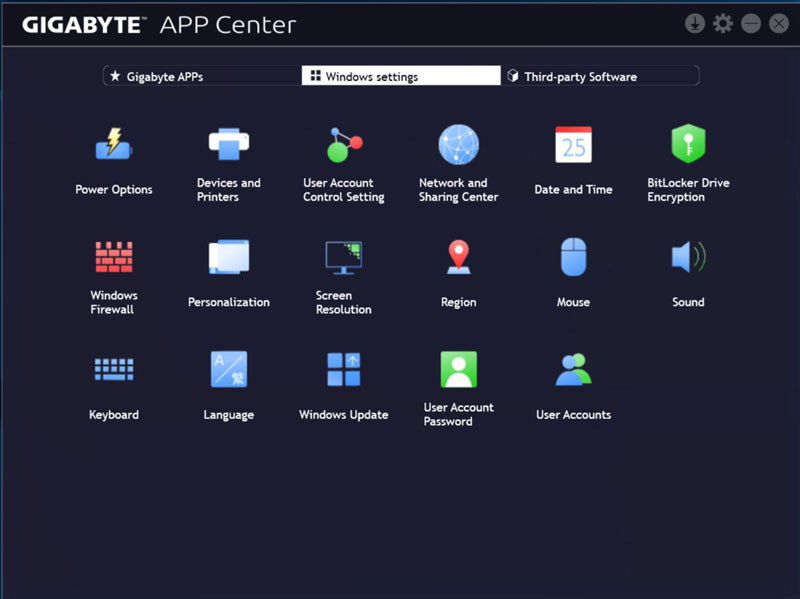 Gigabyte X399 Designare EX App Center Windows Settings