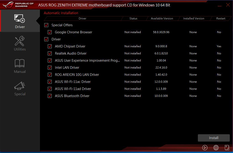 ASUS X399 Zenith Extreme USB Drivers