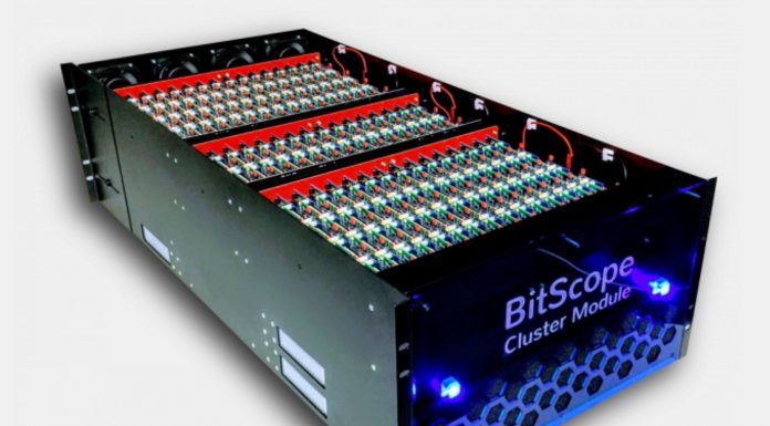 BitScope Raspberry Pi Cluster for 3000 Cores in 30U BitScope Cluster Module Three Quarter