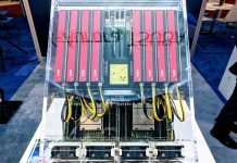 NEC Vector Engine Co-Processor Shown at SC17 NEC Vector Engine X8 In Clear Supermicro Platform