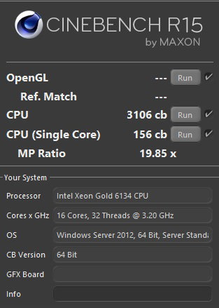 Supermicro X11DPi N Cinebench R15