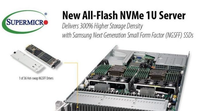 Supermicro 36x NGSFF SSD server offers 576TB of NVMe Storage in 1U Supermicro SSG 1029P NMR36L