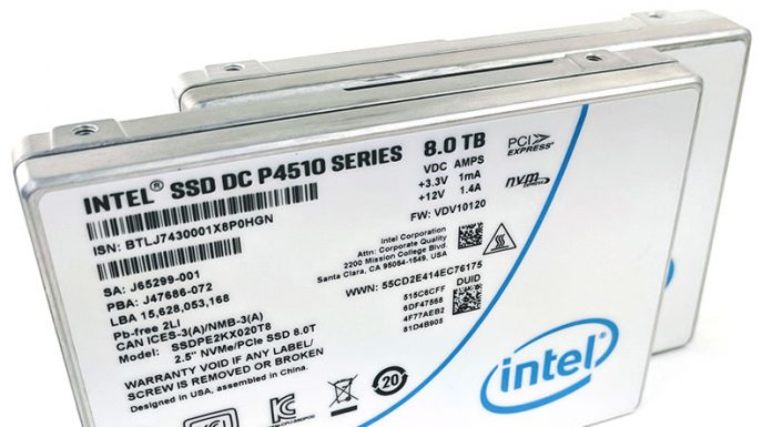 Intel DC P4510 Launched for Capacity NVMe SSD Market Intel DC P4510 8TB NVMe SSD Three Quarter