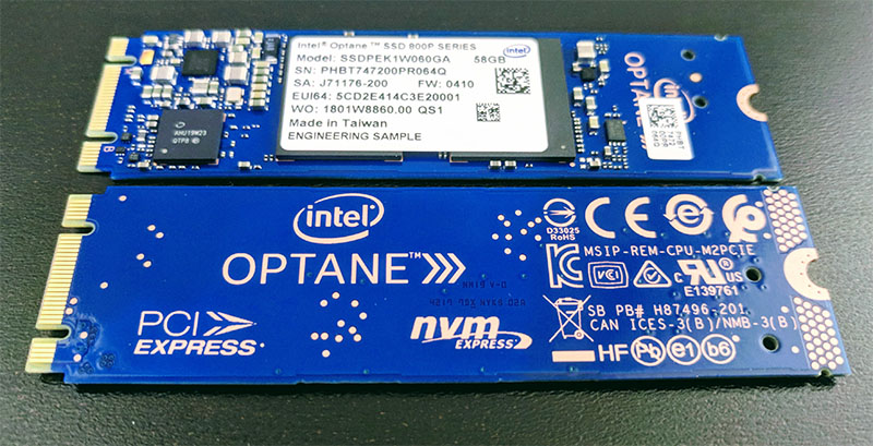 Intel Optane 800P Front And Rear