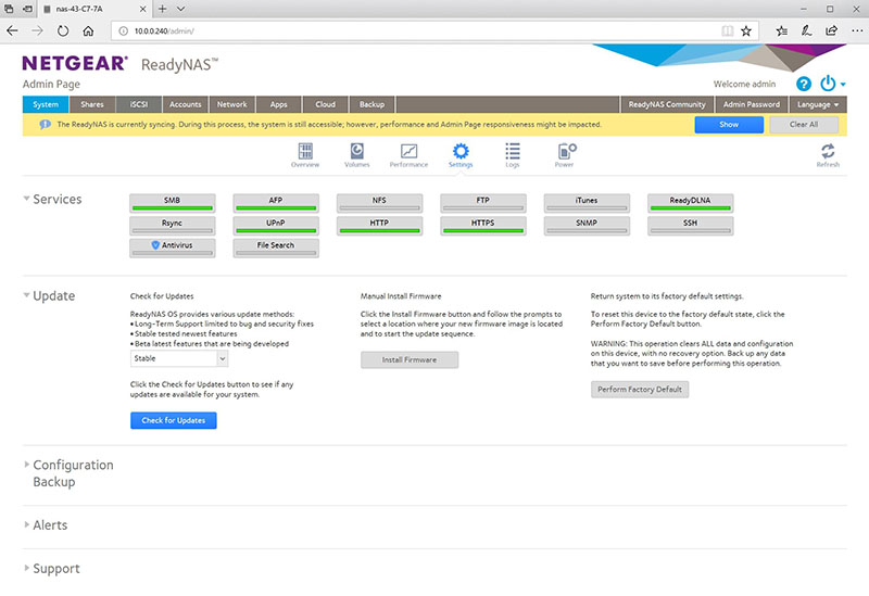 Netgear RN524X Administer 3