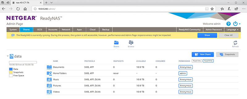 Netgear RN524X Administer 5