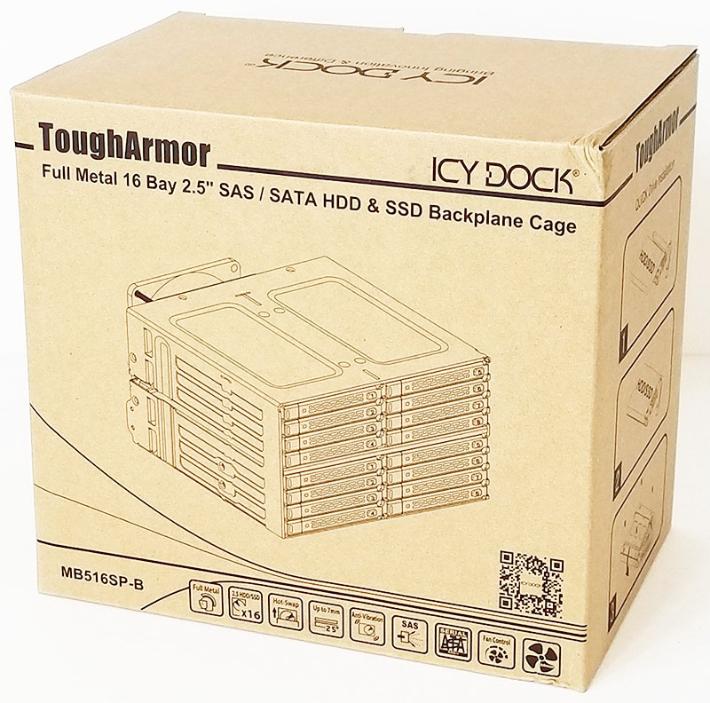 Icy Dock ToughArmor MB16SP B 16 Bay Retail Box Front