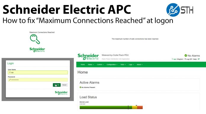 How to Fix Schneider Electric APC Maximum Connections Reached SE APC PDU Session Reset Title