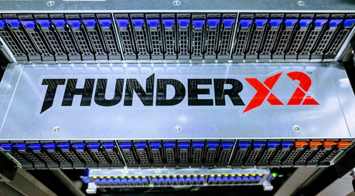 Cavium ThunderX2 256 Thread Arm Platforms Hit General Availability Cavium ThunderX2 Logo In Rack