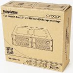 Icy Dock ToughArmor MB699VP B 4 Bay U2 NVMe Hot Swap Enclosure Retail Box Front