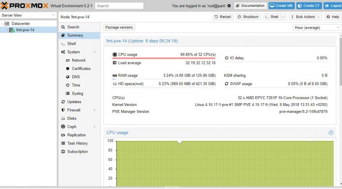 Proxmox VE 5.2 and AMD EPYC it Works Great Proxmox VE AMD EPYC 7351P Single Socket Platform