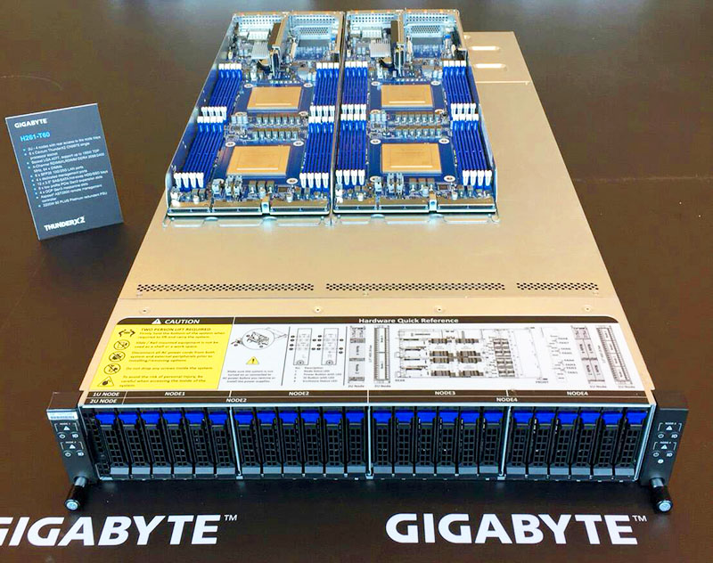 Gigabyte H261 T60 Front View With Two Nodes