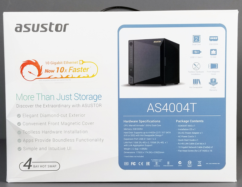 Asustor AS4004T Retail Box Front