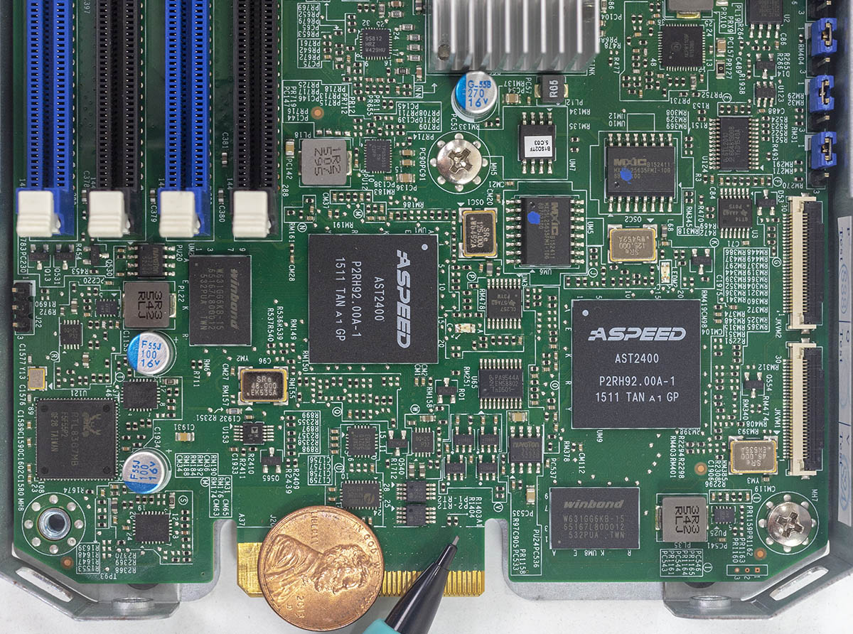 Supermicro Microblade Dual BMC With Penny And Pencil
