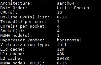 AWS EC2 A1.4xlarge Lscpu