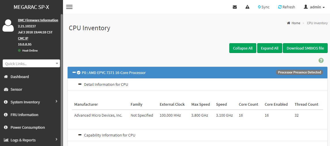 Gigabyte MZ61 HD0 System Inventory CPU Inventory