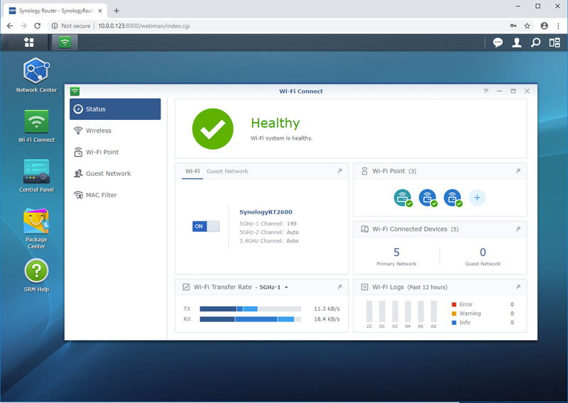 Synology MR2200ac Add Wi Fi Status