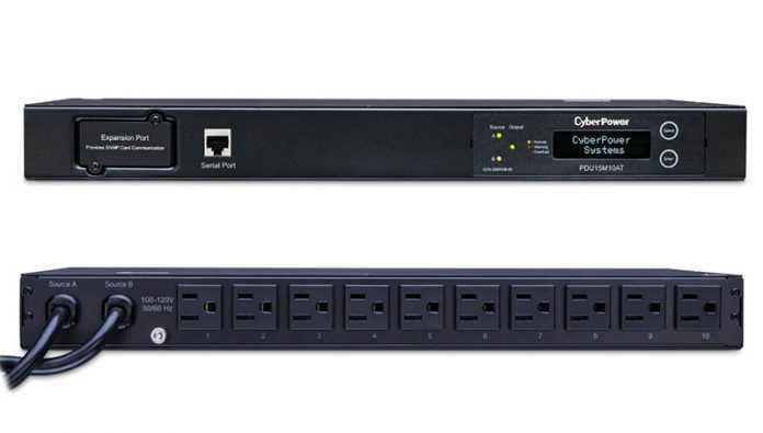 CyberPower PDU15M10AT ATS Front And Rear