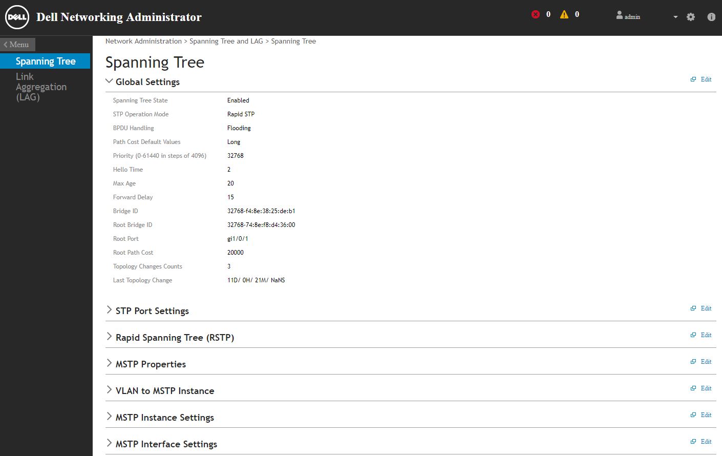 Dell Networking X Series Spanning Tree