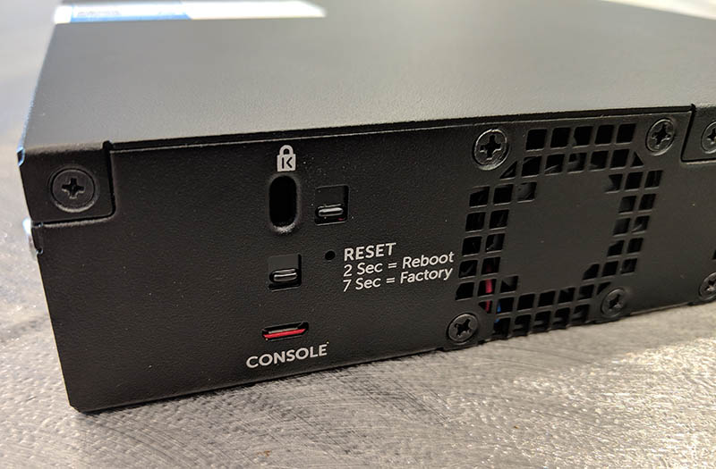 Dell Networking X4012 Rear Console Reset Lock