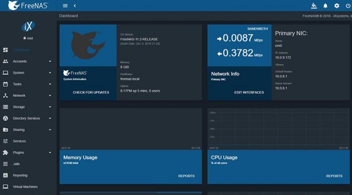FreeNAS 11.2-Release Available with Updated UI and Backend Updates FreeNAS 11.2 Release Dashboard