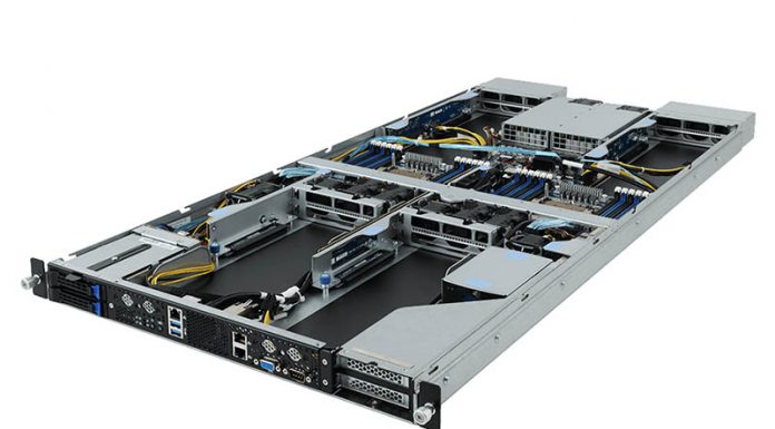 Gigabyte G191-H44 1U 4x GPU Server Launched Gigabyte G191 H44 Three Quarter
