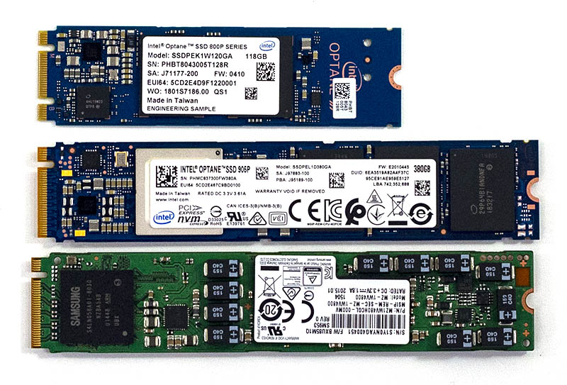 Intel Optane 905P 380GB M.2 V 118GB Optane 800P V Samsung PM953