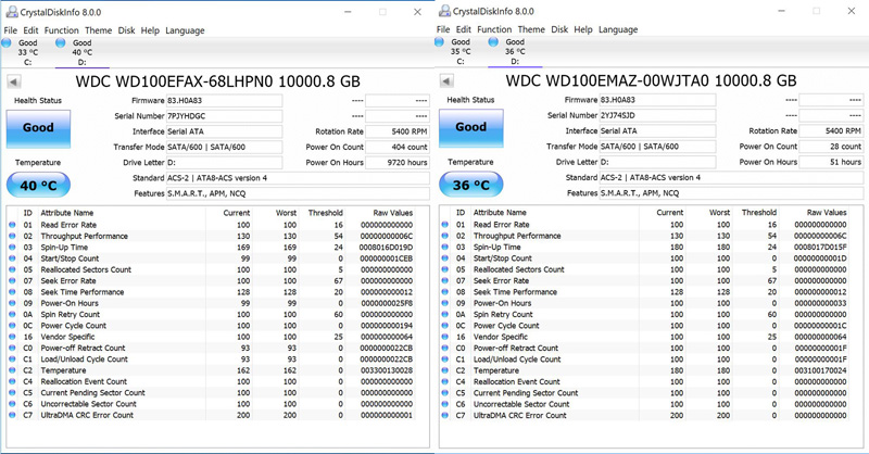 WD 10TB White CrystalDiskInfo