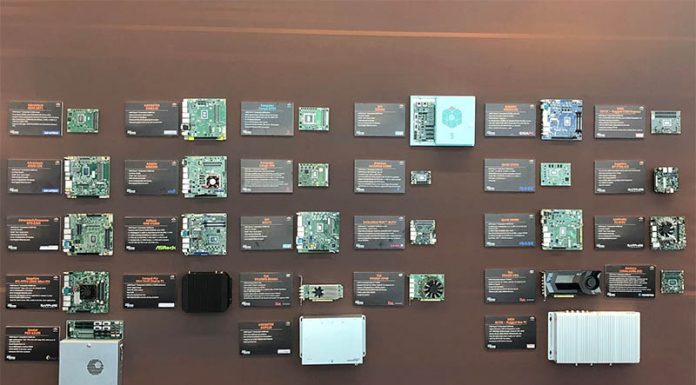 AMD Ryzen V1000 and EPYC 3000 at Embedded World 2019 AMD Embedded World 2019 Wall Of Partner Boards