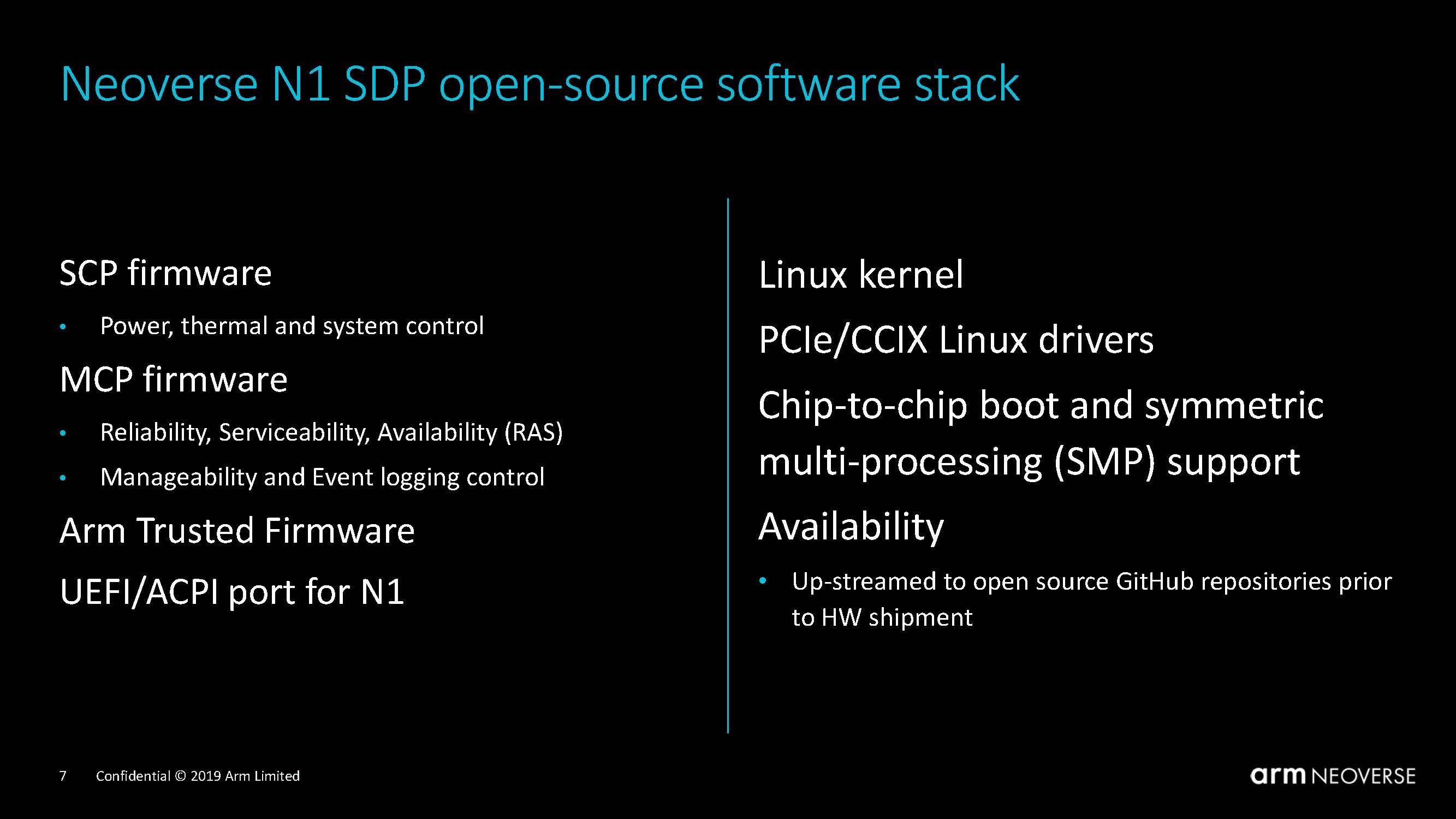 Arm Neoverse N1 System Development Platform Software Stack