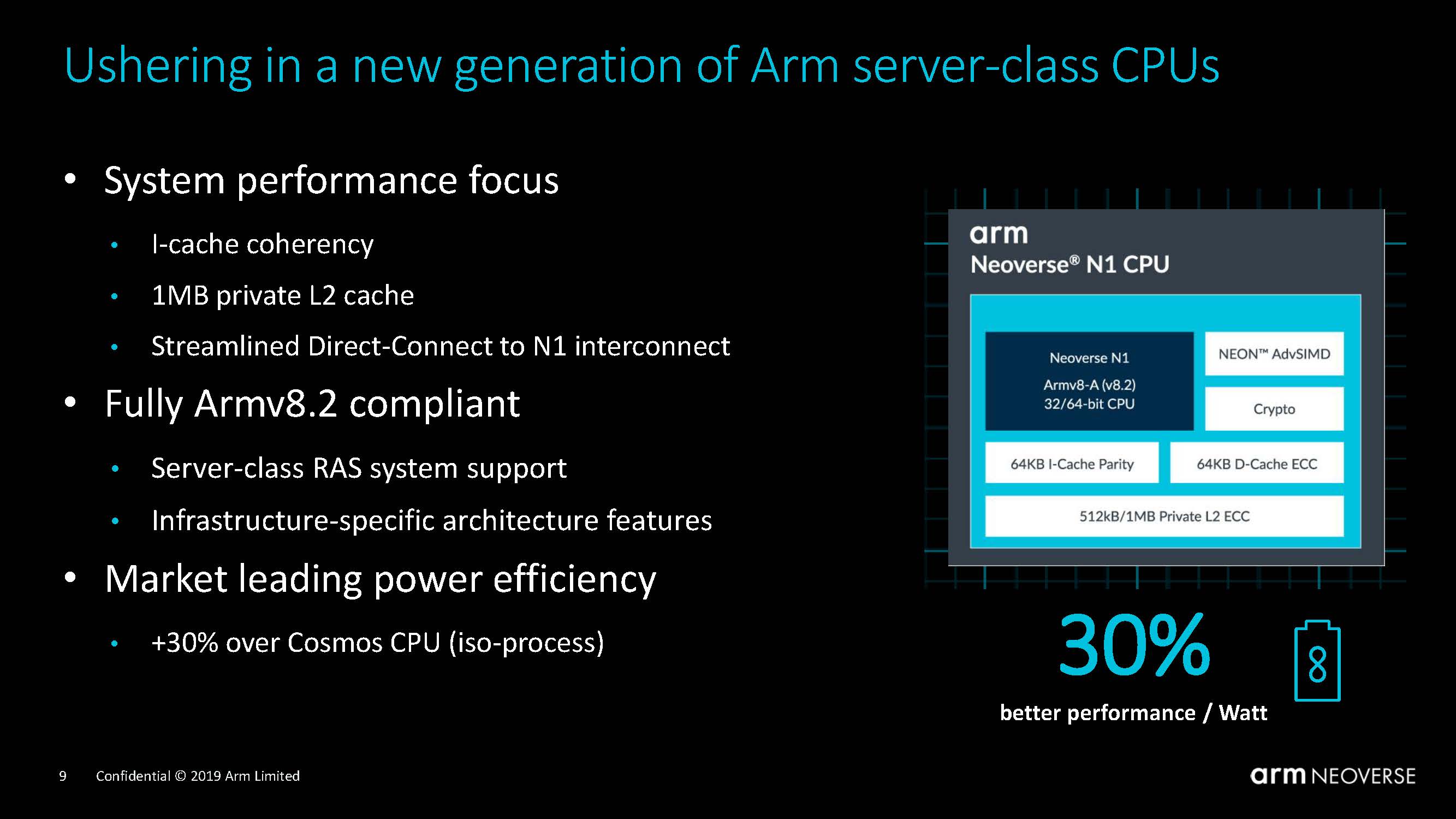 Arm Neoverse N1 Tech Day Design Goals 2