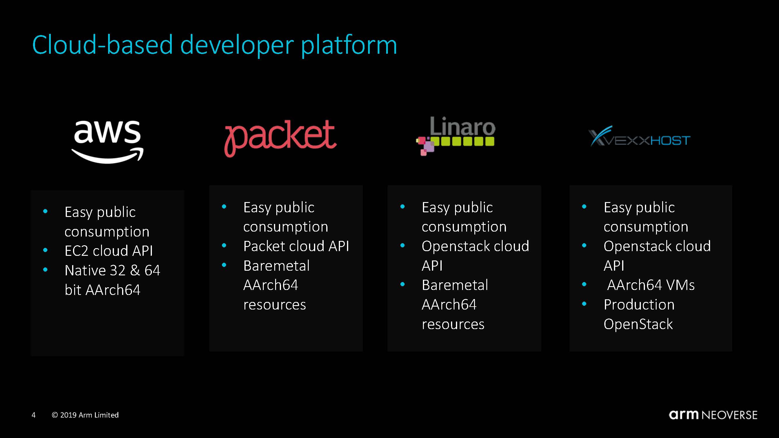 Arm Neoverse Tech Day 2019 Cloud Platforms