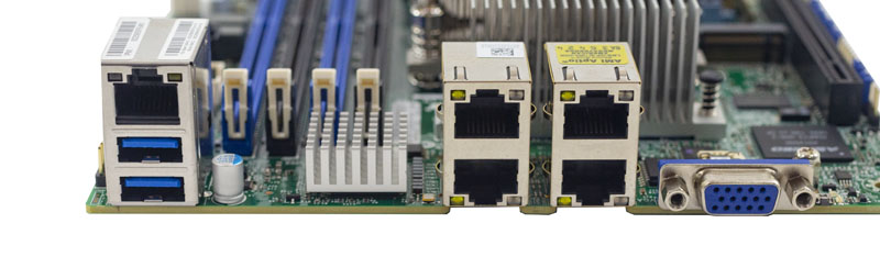 Supermicro M11SDV 8C LN4F Rear IO