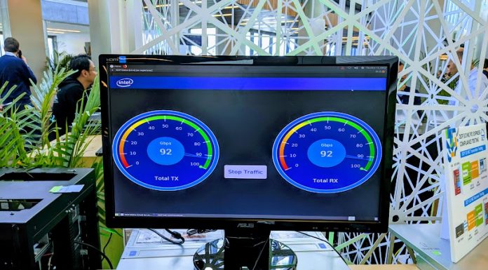 New Intel 100GbE Adapters Shown and Demonstrated Intel 100GbE OCP 3.0 NIC Demo At OCP Summit 2019