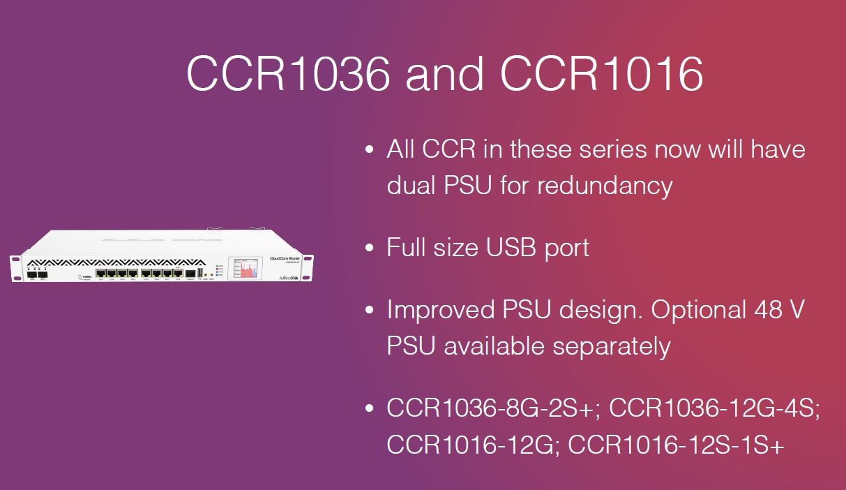 MikroTik CCR1036 And CCR1016