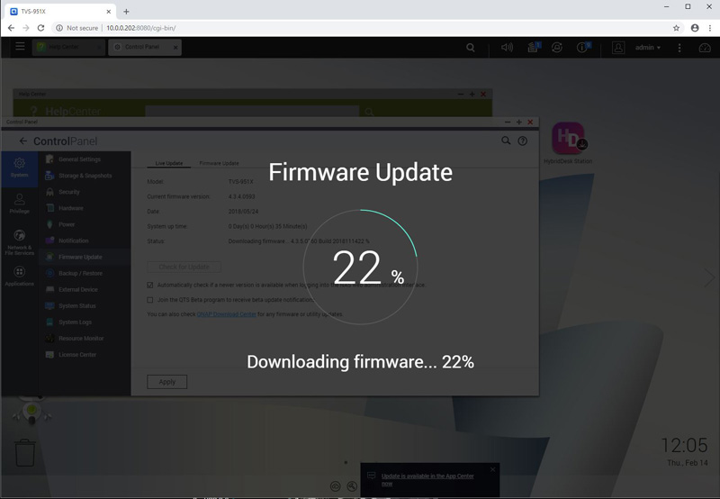 QNAP TVS 951X Firmware Update 2