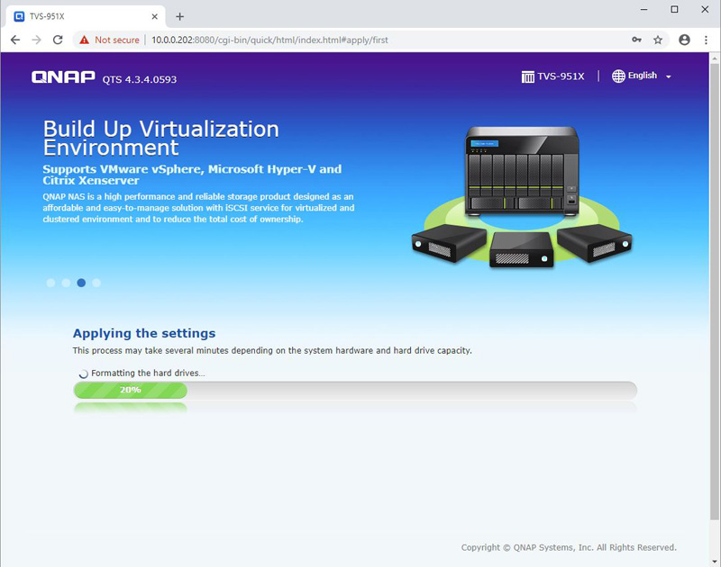 QNAP TVS 951X Initializing 11