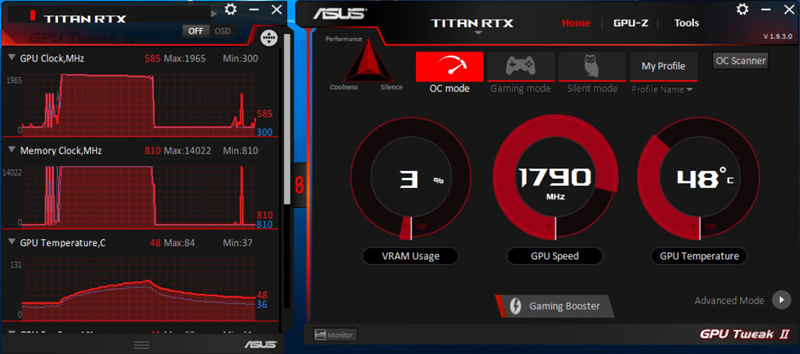 2x NVIDIA Titan RTX NVLink ASUS GPU Tweak