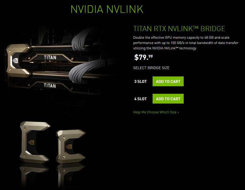 2x NVIDIA Titan RTX NVLink NVLink Order Page