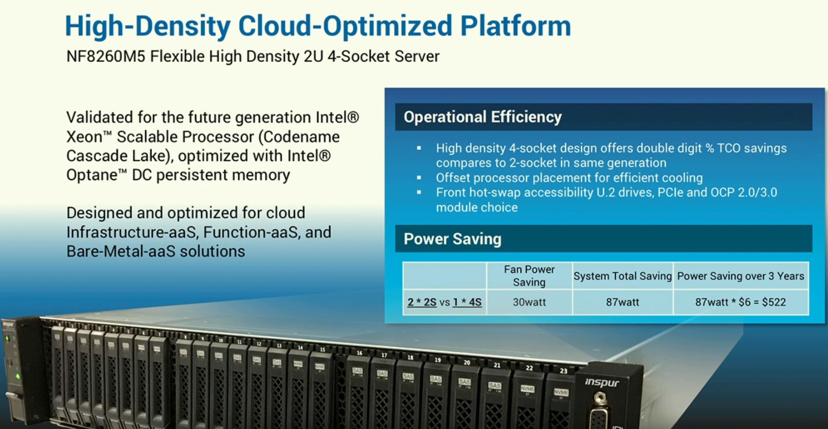 Inspur NF8260M5 4P Server Savings At OCP Summit 2019