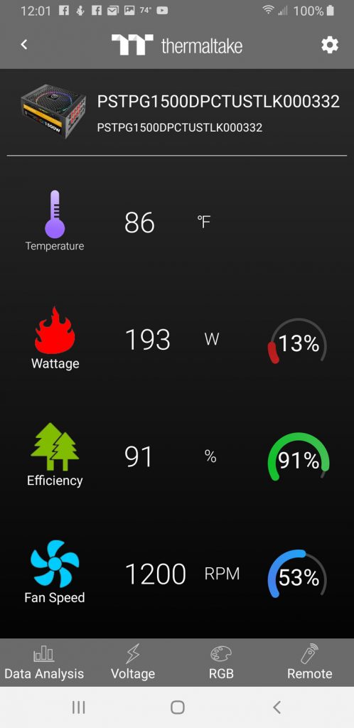 Thermaltake Toughpower DPS Phone App